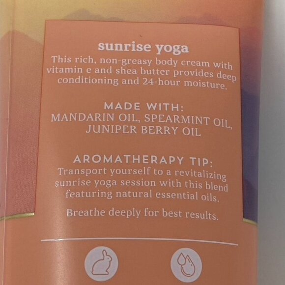 Bath and Body Works Aromatherapy Sunrise Yoga Body Cream 8 oz - Picture 3 of 4